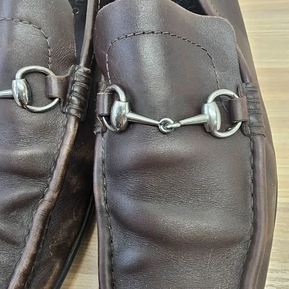 Gucci Horsebit Loafers Men 11.5 D Chocolate Leather Driving 1953 Old Money ITALY