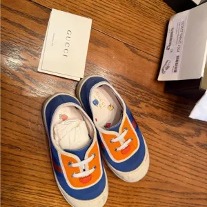 Gucci Kids Blue and Orange Sneakers