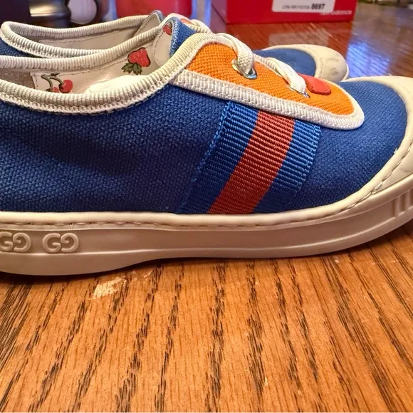 Gucci Kids Blue and Orange Sneakers