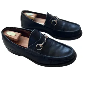 GUCCI Men’s Horsebit Lug Sole Black Leather Loafers