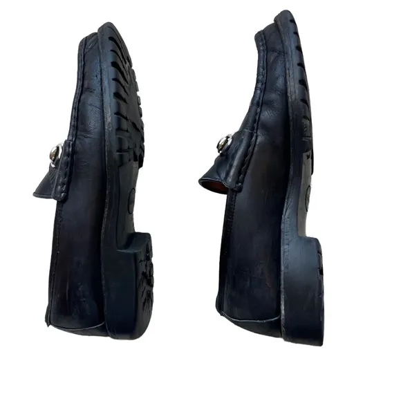GUCCI Men’s Horsebit Lug Sole Black Leather Loafers