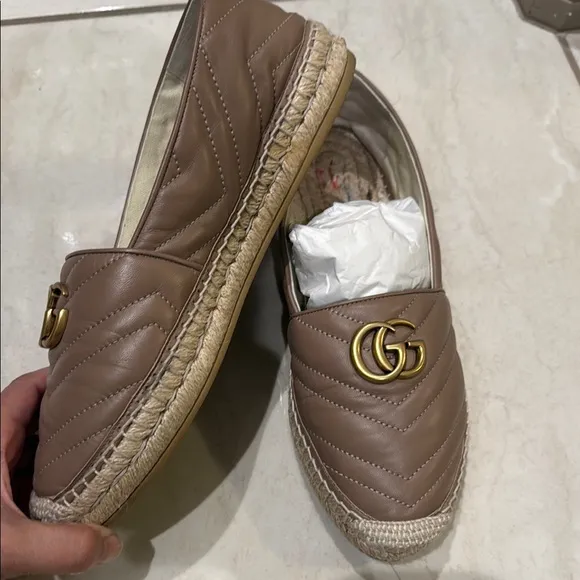 Gucci Quilted leather Espadrilles with Gold Logo