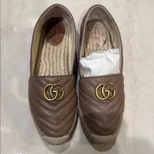 Gucci Quilted leather Espadrilles with Gold Logo