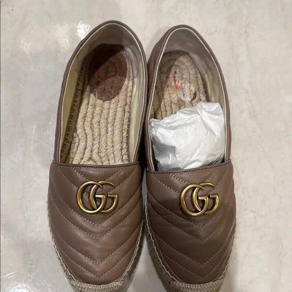 Gucci Quilted leather Espadrilles with Gold Logo