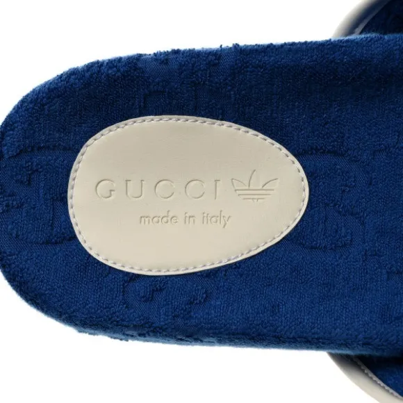 Gucci x Adidas Terry Cloth GG Monogram Sandals Men’s UK 8 (US 8.5) /Womens US 10
