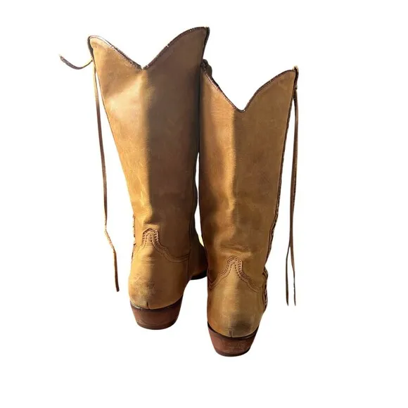 Guess by Georges Marciano Womens Mid Calf Suede Boots Brown Size 7.5 Y2K Western