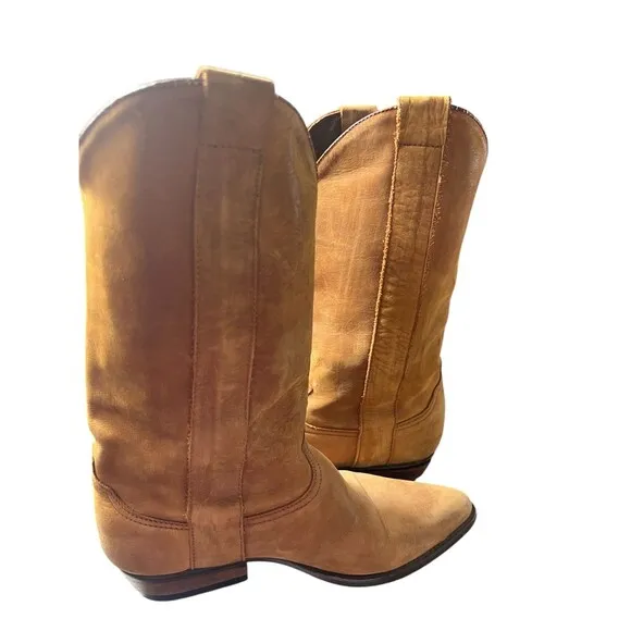 Guess by Georges Marciano Womens Mid Calf Suede Boots Brown Size 7.5 Y2K Western