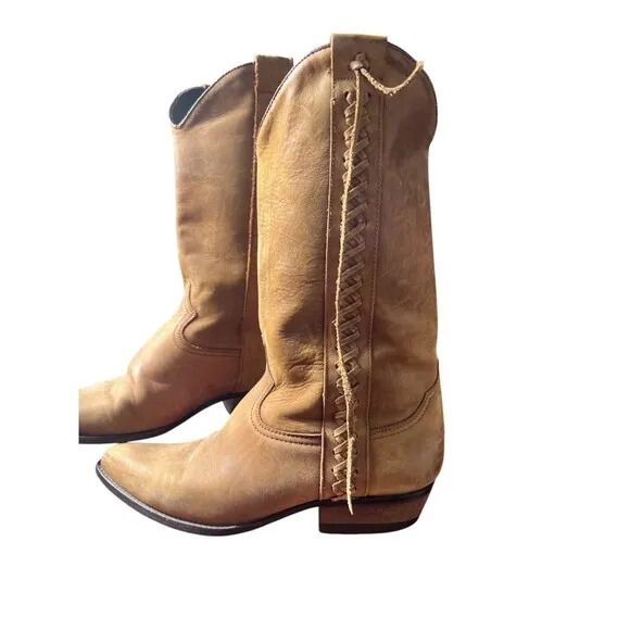 Guess by Georges Marciano Womens Mid Calf Suede Boots Brown Size 7.5 Y2K Western