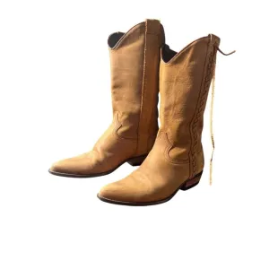 Guess by Georges Marciano Womens Mid Calf Suede Boots Brown Size 7.5 Y2K Western