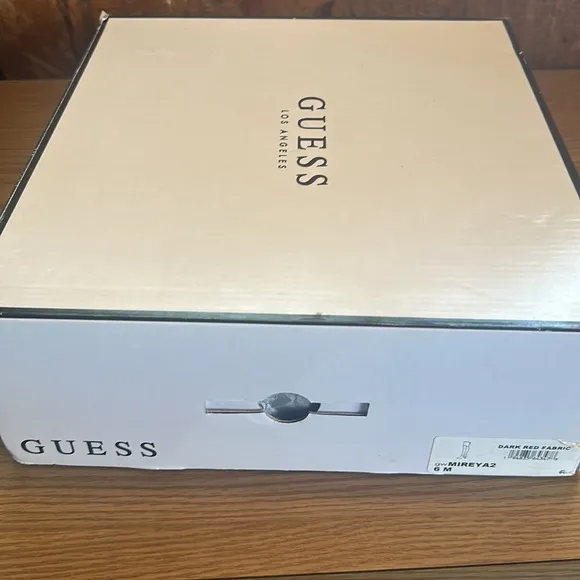 GUESS MIREYA2 DARK RED KNEE HIGH HEEL BOOTS NIB  6