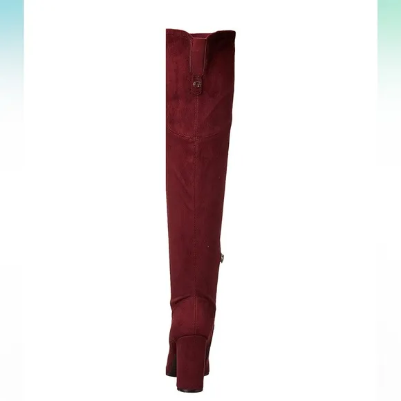 GUESS MIREYA2 DARK RED KNEE HIGH HEEL BOOTS NIB  6