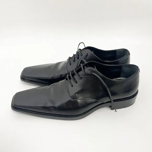 Haider Ackermann women's Black Leather Lace Up loafers Oxfords Shoes Sz 37