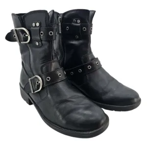 Harley Davidson Womens 6.5 Black Leather Grace Buckle Boots