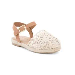 HAUTE HIPPIE STYLE Tan Crochet Espadrille Sandals (Toddler Little Kid)