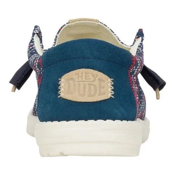 Hey Dude Wally Mens 10 Navy‎ Winter Ugly Sweater Christmas Slip On Shoes Loafers