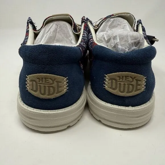 Hey Dude Wally Mens 9 Navy Winter Ugly Sweater Christmas Slip On Shoes Loafers
