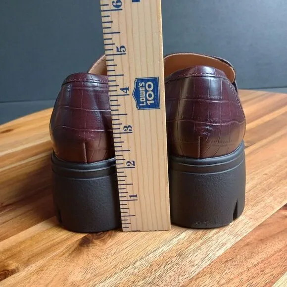 Hey Girl Corkys Womens Sz‎ 9 Chunky Keeper Lug Sole Loafers Brown Vegan Leather