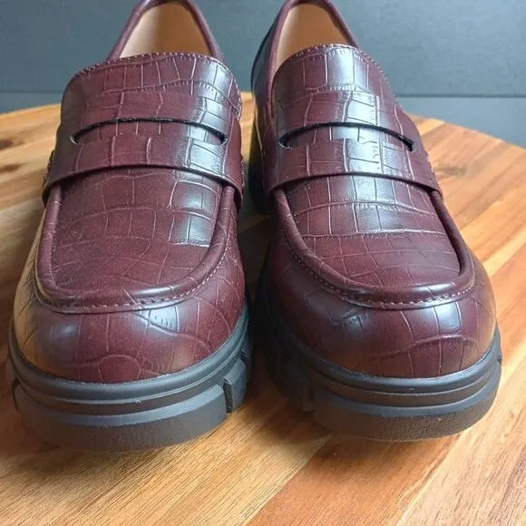 Hey Girl Corkys Womens Sz‎ 9 Chunky Keeper Lug Sole Loafers Brown Vegan Leather