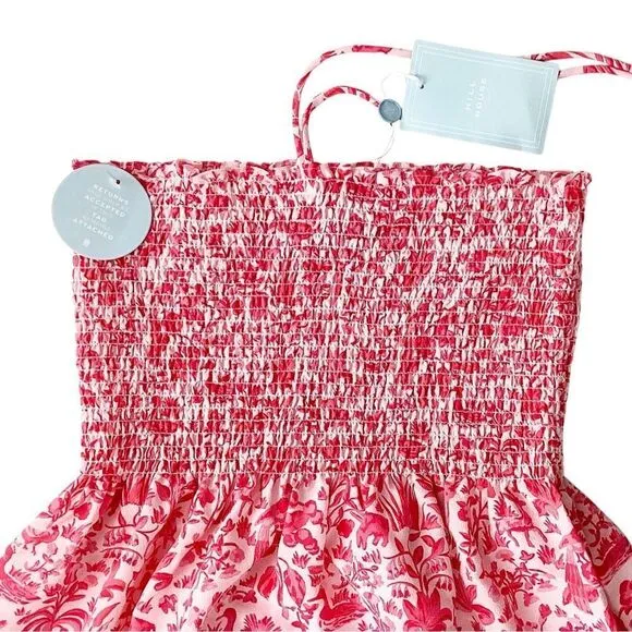 HILL HOUSE Size XL NWT Lucy Dress Strawberry Daiquiri Pink Sherwood Forest