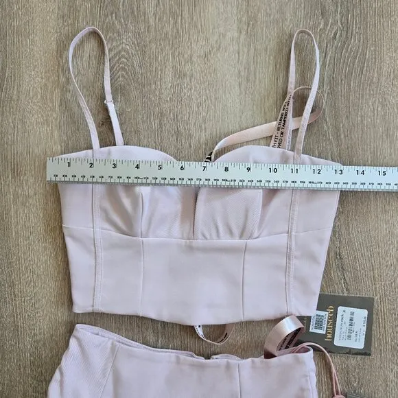 House of CB Pabla Bralette Top &amp; Rita Midi Skirt Set Pink XS New With Tags