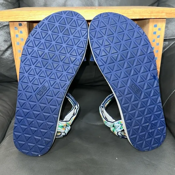 🏆HP🏆 TEVA 13 Gray Blue Green Original Universal Mens Canvas Velcro Sandals