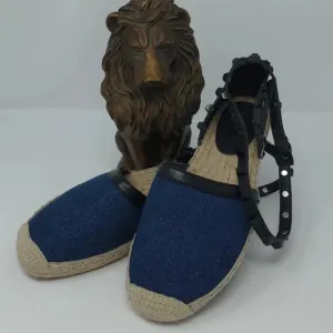🥳🎉H/P🥳🎉Rebecca Minkoff Gilles Denim Studded Espadrilles Size 6