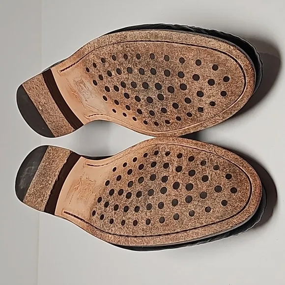 H.S. Trask Seth Loafer Shoe Moccasin Black Leather Sheepskin Handsewn Slip-On 9