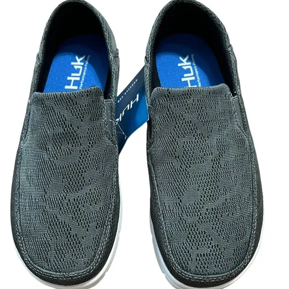 Huk Performance Brewster Gray Slip On Loafers Size 8