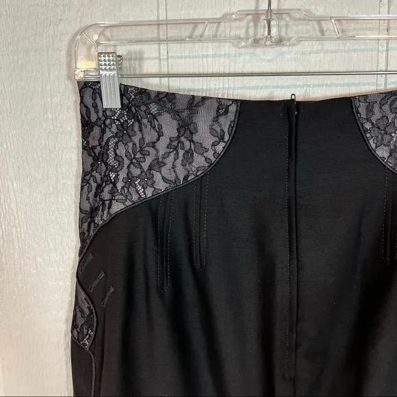 Hussein Chalayan Black Lace Designer Skirt