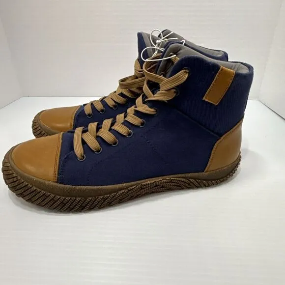Hybrid Green Label The Wolsey 2.0 High Mens 10 US Navy Blue Brown Sneakers Shoes