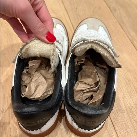 Isabel Marant Beth Velcro Sneakers in White and Black