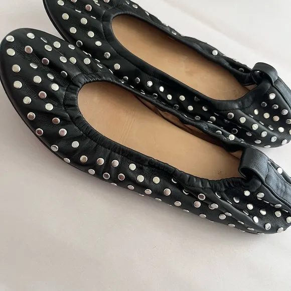 Isabel Marant Black Ballet Flats with Bow Detail