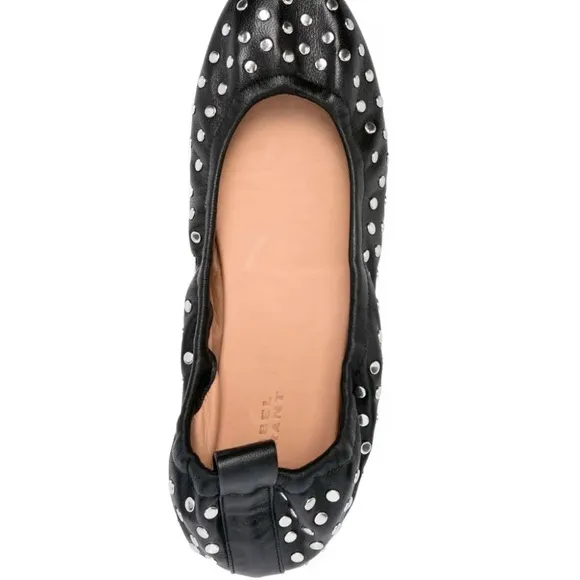 Isabel Marant Black Ballet Flats with Bow Detail