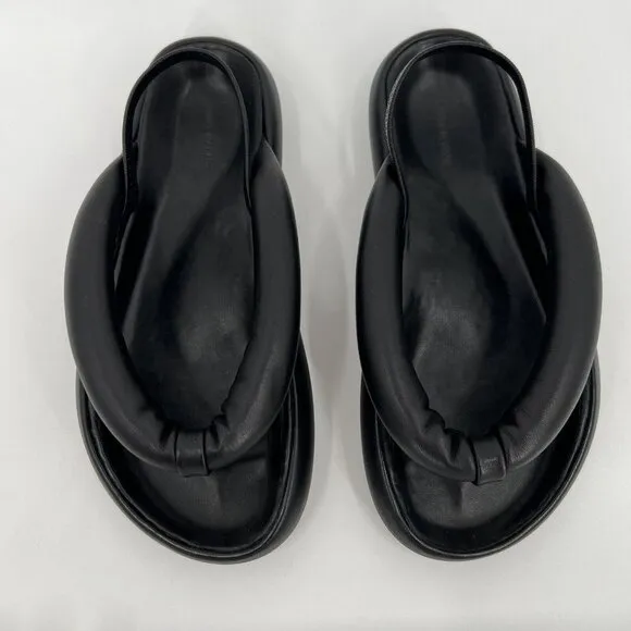 Isabel Marant Women's Orene Leather Puffy Thong Sandals in Black sz 36 / US 6