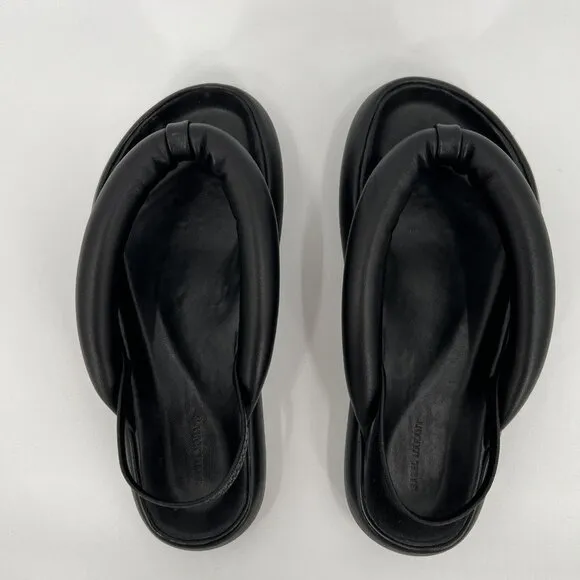 Isabel Marant Women's Orene Leather Puffy Thong Sandals in Black sz 36 / US 6