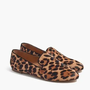 J Crew calf hair leopard print loafers size 7