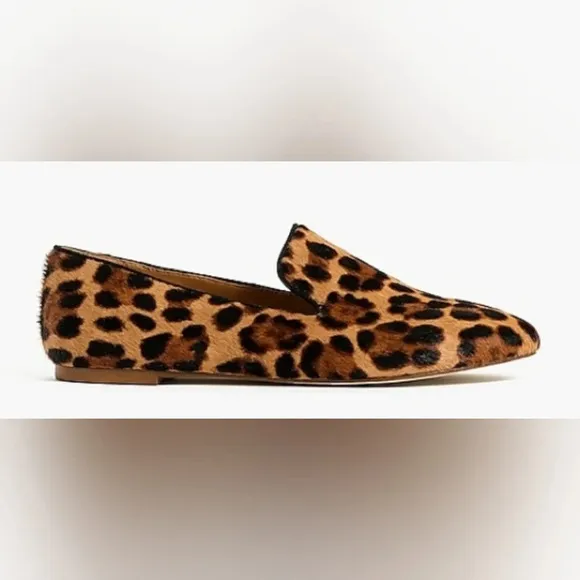 J Crew calf hair leopard print loafers size 7