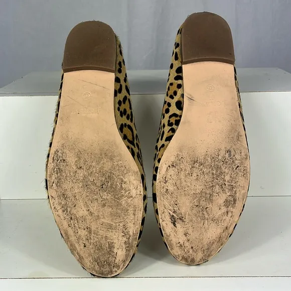 J. Crew Cora Leopard Calf Hair Loafers.