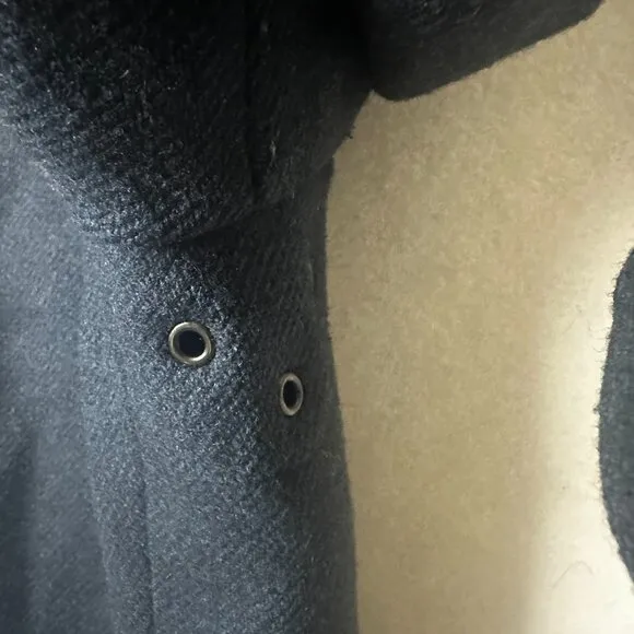 J Crew Irvine Jacket Mens M Navy Wool Cruiser pea coat Pockets Button Front