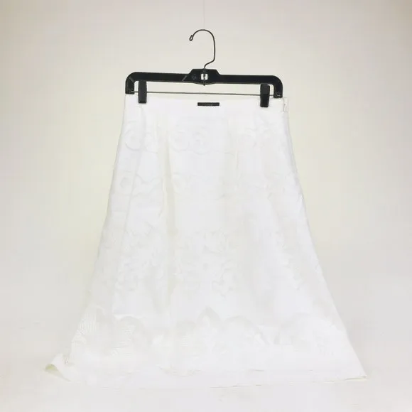 J CREW Midi Skirt Ornate Lace sz 8 White A Line Full E9057 *GORGEOUS* NEW NWT