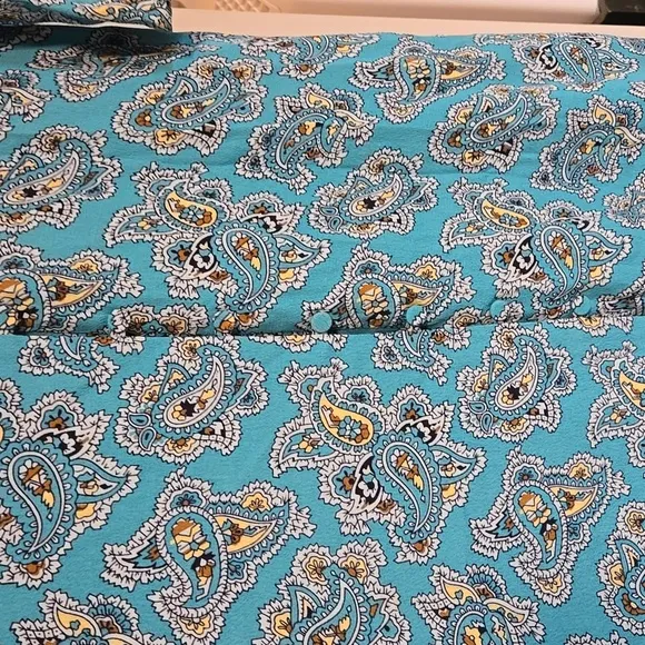 J Crew Paisley Puff Sleeve Midi Dress Button Front Size 2 Womens