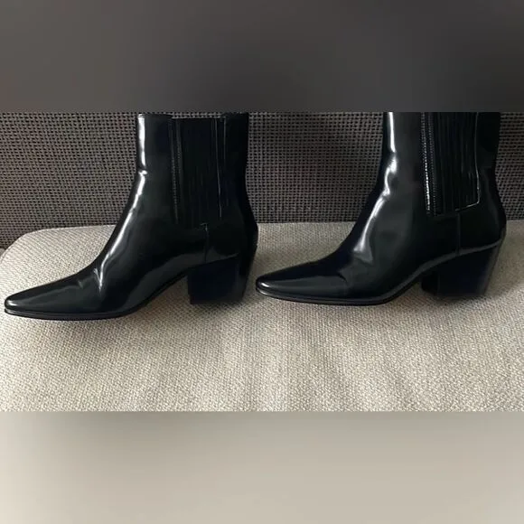 J. Crew Piper Black Leather Ankle Boots
