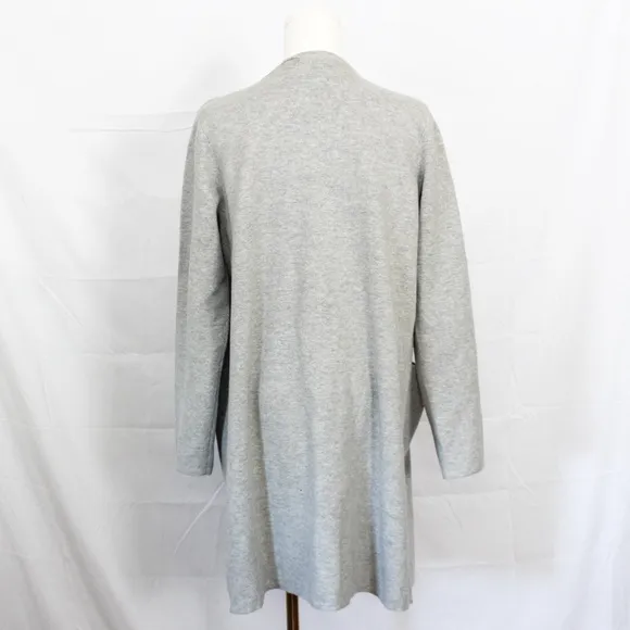 J Crew Women's Juliette Collarless Sweater-Blazer Heather Dove Grey Small