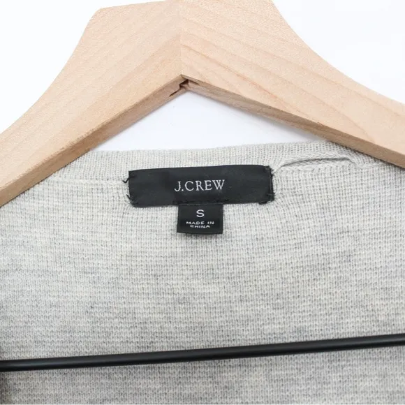 J Crew Women's Juliette Collarless Sweater-Blazer Heather Dove Grey Small