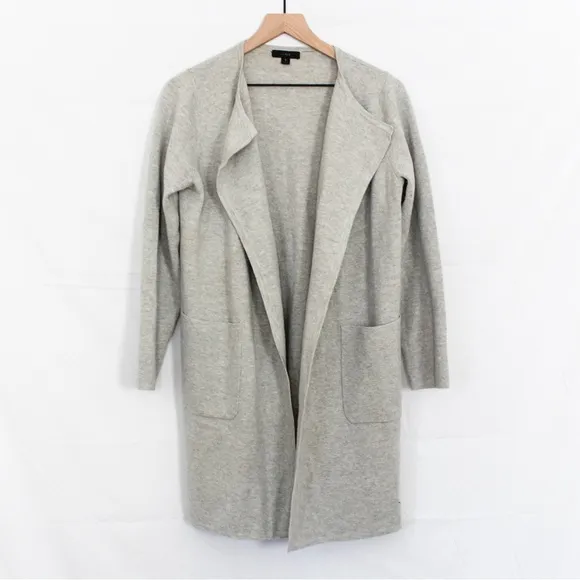 J Crew Women's Juliette Collarless Sweater-Blazer Heather Dove Grey Small