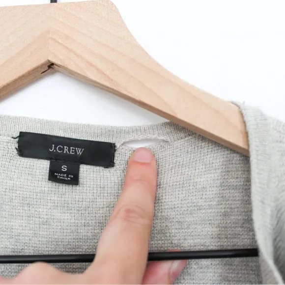 J Crew Women's Juliette Collarless Sweater-Blazer Heather Dove Grey Small