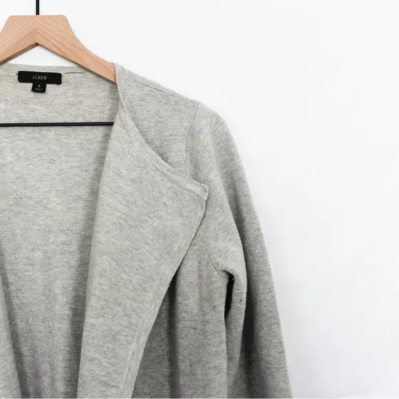 J Crew Women's Juliette Collarless Sweater-Blazer Heather Dove Grey Small