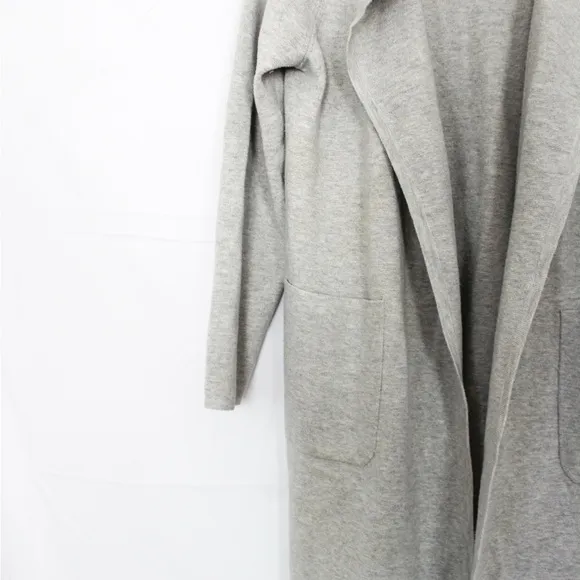 J Crew Women's Juliette Collarless Sweater-Blazer Heather Dove Grey Small