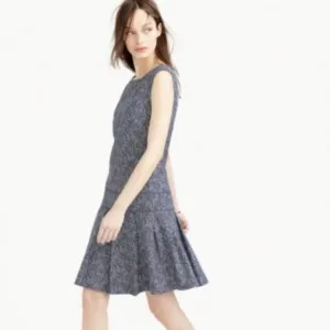 🌴J. CREW🌴DROP WAIST PALM-TREE PRINTED DRESS🌴