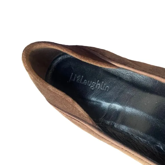 J. McLaughlin Luna Velvet Chocolate Brown Loafers Leather Sole Women’s Size 11